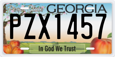 GA license plate PZX1457