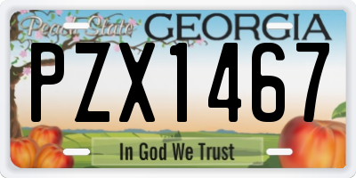 GA license plate PZX1467