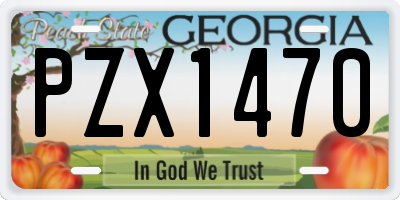 GA license plate PZX1470