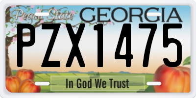 GA license plate PZX1475