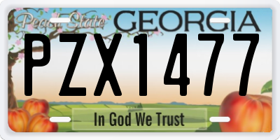 GA license plate PZX1477