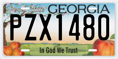 GA license plate PZX1480