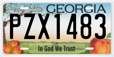 GA license plate PZX1483