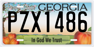 GA license plate PZX1486
