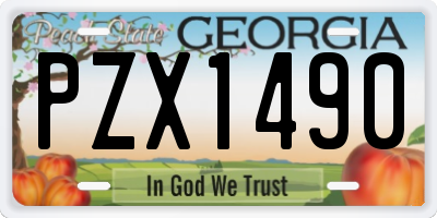 GA license plate PZX1490