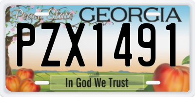 GA license plate PZX1491