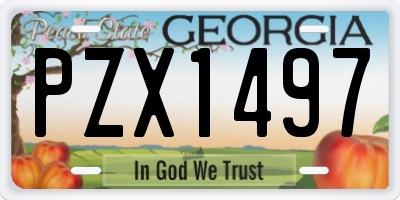 GA license plate PZX1497