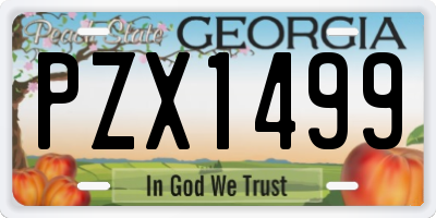 GA license plate PZX1499