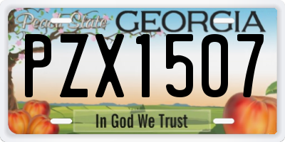 GA license plate PZX1507