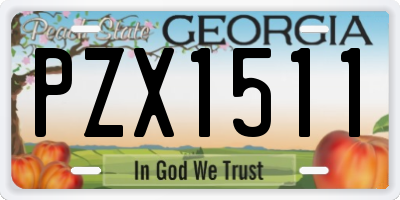 GA license plate PZX1511