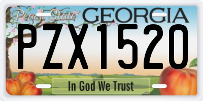 GA license plate PZX1520