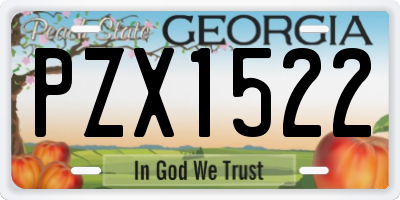 GA license plate PZX1522