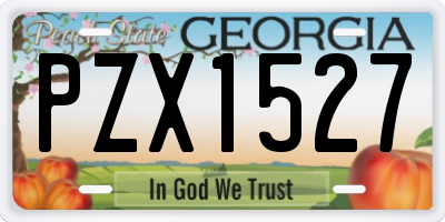 GA license plate PZX1527