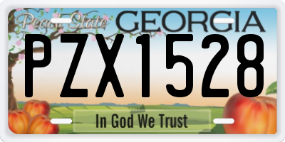 GA license plate PZX1528