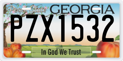 GA license plate PZX1532