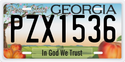 GA license plate PZX1536