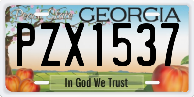 GA license plate PZX1537