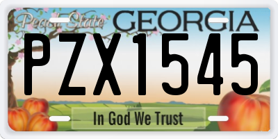 GA license plate PZX1545
