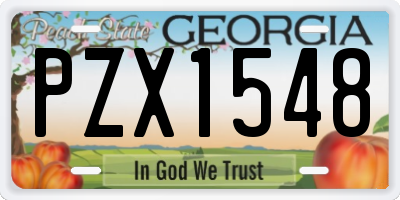 GA license plate PZX1548