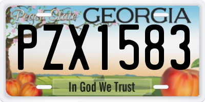 GA license plate PZX1583