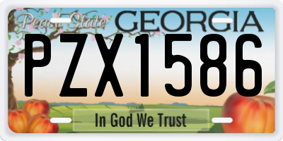 GA license plate PZX1586