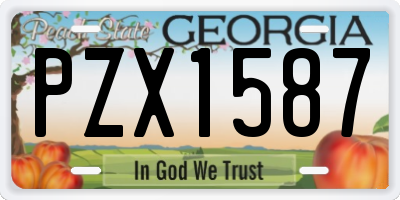 GA license plate PZX1587