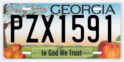 GA license plate PZX1591