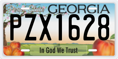 GA license plate PZX1628