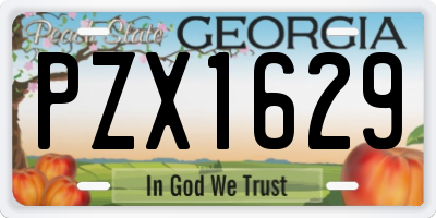 GA license plate PZX1629