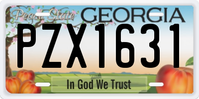 GA license plate PZX1631