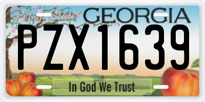 GA license plate PZX1639