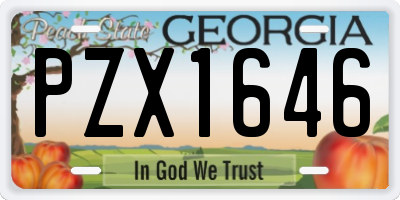 GA license plate PZX1646