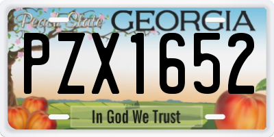 GA license plate PZX1652