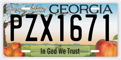 GA license plate PZX1671