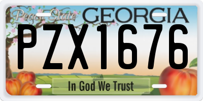 GA license plate PZX1676