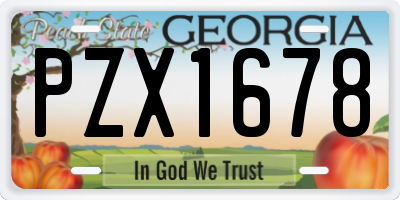 GA license plate PZX1678