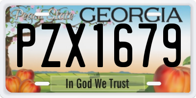 GA license plate PZX1679