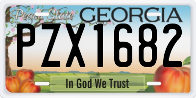 GA license plate PZX1682