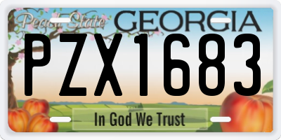 GA license plate PZX1683