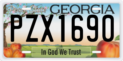 GA license plate PZX1690