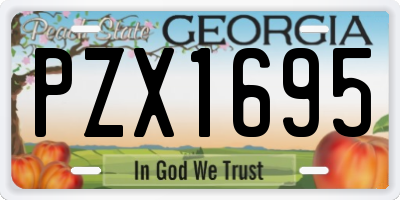 GA license plate PZX1695