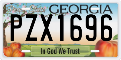 GA license plate PZX1696