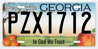 GA license plate PZX1712