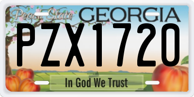 GA license plate PZX1720