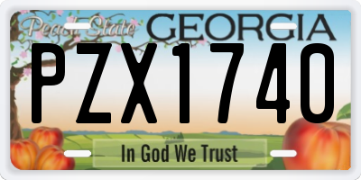 GA license plate PZX1740