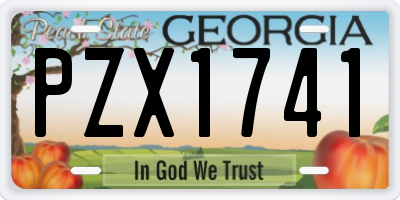 GA license plate PZX1741