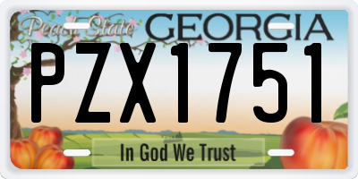 GA license plate PZX1751