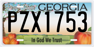 GA license plate PZX1753