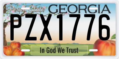 GA license plate PZX1776