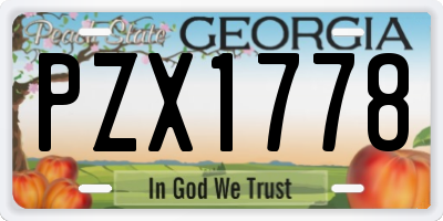 GA license plate PZX1778